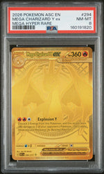 2026 Pokemon Mega Evolution Ascended Heroes Mega Hyper Rare Mega Charizard Y Ex #294 PSA 8