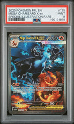 2025 Pokemon Mega Evolution Phantasmal Flames Special Illustration Rare Mega Charizard X Ex #125 PSA 9