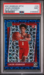 2021 Donruss Optic Rated Rookie Blue Velocity Jalen Johnson #181 PSA 9