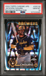 2024 Chrome Update Raywave Refractors Jackson Chourio #USC30 PSA 10