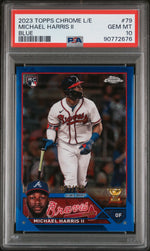 2023 Topps Chrome Logofractor Blue Refractor Michael Harris II #79 /150 PSA 10