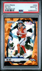 2024 Panini Prizm Orange Ice Bo Nix #309 PSA 10