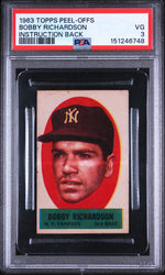 1963 Topps Peel-Offs Instruction Back Bobby Richardson PSA 3