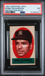 1963 Topps Peel-Offs Instruction Back Bobby Richardson PSA 1