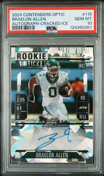 2024 Panini Contenders Optic Cracked Ice Braelon Allen #115 PSA 10