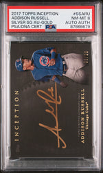 2017 Topps Inception Silver Signings Autographs Gold Addison Russell #SSARU /25 PSA 8