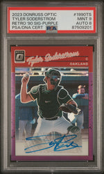 2023 Panini Donruss Optic Retro 1990 Signatures Retro '90 Sig-Purple Tyler Soderstrom #1990TS /99 PSA 9