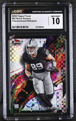 2024 Topps Finest #82 Brock Bowers Checkerboard Refractor CGC 10