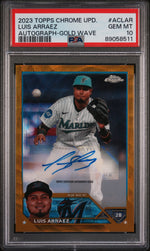 2023 Topps Chrome Update Autograph Gold Wave Luis Arraez #ACLAR /50 PSA 10