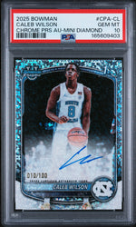 2025 Bowman Chrome Prospect Autographs Chrome Prs Au-Mini Diamond Caleb Wilson #CPA-CL /100 PSA 10