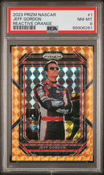 2023 Panini Prizm Nascar Reactive Orange Jeff Gordon #1 PSA 8