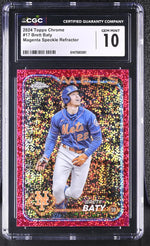 2024 Topps Chrome #17 Brett Baty Magenta Speckle Refractor CGC 10