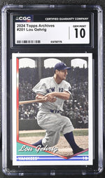 2024 Topps Archives #201 Lou Gehrig CGC 10