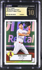 2021 Topps Chrome #TC52-27 Mike Trout '52 Redux Chrome CGC 10
