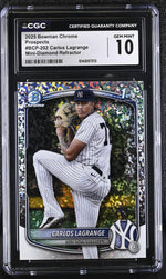 2025 Bowman Chrome #BCP-202 Carlos Lagrange Mini-Diamond Refractor CGC 10