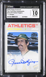 2016 Archives #FFA-RF Rollie Fingers Fan Favorites Autographs Auto CGC 10