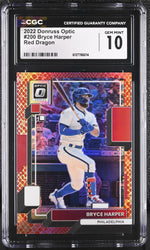 2022 Donruss Optic #200 Bryce Harper Red Dragon /99 CGC 10