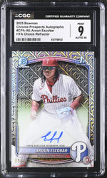 2025 Bowman Chrome #CPA-AE Aroon Escobar HTA Choice Refractor /150 CGC 9
