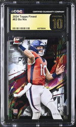 2024 Topps Finest #63 Bo Nix Finest Performance CGC 10