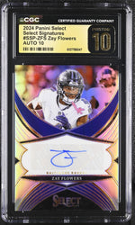 2024 Select #SSP-ZFS Zay Flowers Select Signatures CGC 10