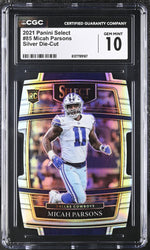 2021 Panini Select Micah Parsons #85 Concourse Silver Die-Cut CGC 10