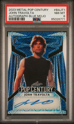 2023 Leaf Metal Pop Century Autograph Blue Mojo John Travolta #BAJT1 /12 PSA 8