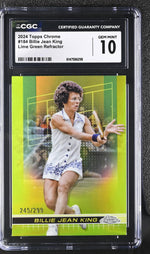 2024 Topps Chrome #184 Billie Jean King Lime Green Refractor /299 CGC 10
