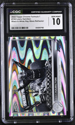 2022 Topps Chrome #154 Lewis Hamilton Black & White Ray Wave Refractor CGC 10