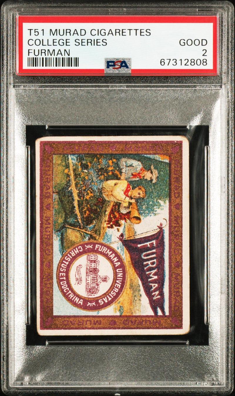 1910 T51 Murad Cigarettes College Series Furman College Series PSA 2