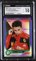 2022 Topps Chrome #26 Charles Leclerc Purple & Green Refractor CGC 10