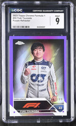 2023 Topps Chrome #55 Yuki Tsunoda Purple Refractor CGC 9