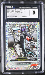 2022 Topps Chrome #176 Lewis Hamilton Mini-Diamonds Refractor /299 CGC 9