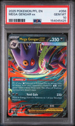 2025 Pokemon Mega Evolution Phantasmal Flames Mega Gengar Ex #056 PSA 10