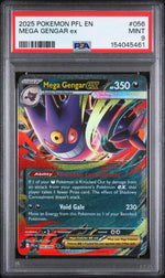 2025 Pokemon Mega Evolution Phantasmal Flames Mega Gengar Ex #056 PSA 9