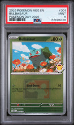 2026 Pokemon Meg En-Mega Evolution Pokemon Day 2026 Bulbasaur #001 PSA 9