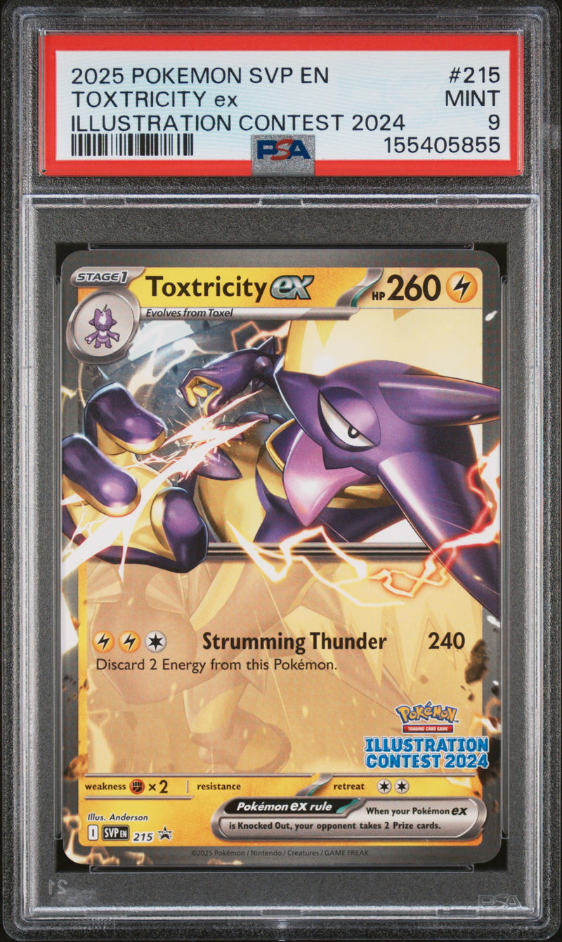 2025 Pokemon Scarlet and Violet Black Star Promo Illustration Contest '24 Winner Toxtricity Ex #215 PSA 9