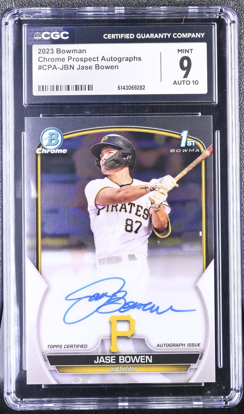 2023 Bowman Chrome Prospect Autographs Jase Bowen #CPA-JBN Auto CGC 9