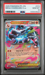 2025 Pokemon Mega Evolution Phantasmal Flames Mega Charizard X Ex #013 PSA 10