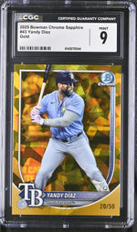 2025 Bowman Chrome Sapphire #43 Yandy Diaz Gold /50 CGC 9
