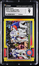 2026 Topps #320 Chicago Cubs Yellow Rainbow Foil /399 CGC 9