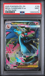 2025 Pokemon Mega Evolution Phantasmal Flames Ultra Rare Mega Charizard X Ex #109 PSA 9