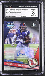 2023 Bowman Chrome #135 Quinshon Judkins Prospect Autographs Auto CGC 8
