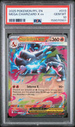 2025 Pokemon Mega Evolution Phantasmal Flames Mega Charizard X Ex #013 PSA 10