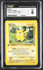 1999 Pokemon #60/64 Pikachu Jungle - 1st Ed. CGC 6