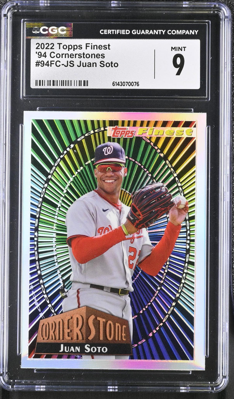 2022 Topps Finest Juan Soto #94FC-JS 94 Cornerstones CGC 9