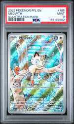2025 Pokemon Mega Evolution Phantasmal Flames Illustration Rare Meowth #106 PSA 9