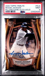 2025 Topps Tribute Pillars of the Game Autographs Gold Reggie Jackson #RJA /75 PSA 9