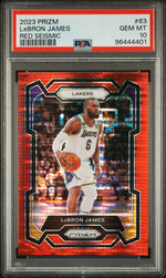 2023 Panini Prizm Red Seismic LeBron James #63 /299 PSA 10