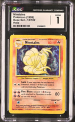 1999 Pokemon #12/102 Ninetales Base Set CGC 1