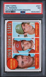 1969 Topps Rookie Stars Bob Boyd/Larry Burchart/Rollie Fingers #597 PSA 7
